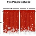 thumbnail image 6 of Christmas Kitchen Curtain, Red Xmas Snowflakes Velvet Curtain for Kitchen Window, Winter Window Treatment Rod Pocket Thermal Insulated Room Darkening Curtains, 26x36 Inch 2 Panels, 6 of 6