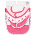 thumbnail image 4 of Luvable Friends Baby Girl Cotton Drooler Bibs with Fiber Filling 3pk, Pink Daddy, One Size, 4 of 5