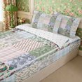 thumbnail image 2 of Manfei Boho Paisley Zipper Queen Comforter Set with Fitted Sheet and 2 Pillowcases,Floral Plaid Dots Stripes Zipper Bedding Set,Reversible, 2 of 7