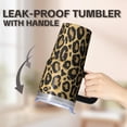 thumbnail image 5 of 20oz Double Wall Insulated Tumbler with Handle, Geometric Design Stainless Steel Travel Coffee Mug Leak-Proof with Straw, 5 of 5