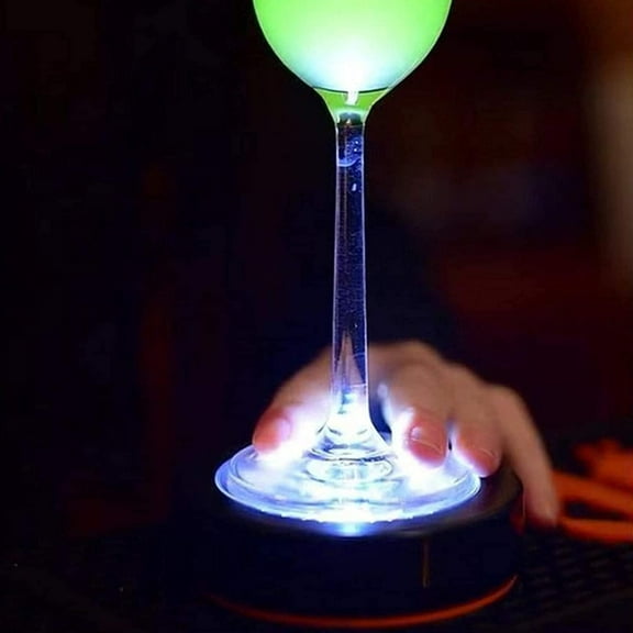 SHANJIA LED Coaster, Light Up Coasters USB Rechargeable Light Up Coasters for Bar Beer Beverage, Wine Bottle Cup Luminous Mat Cup Holder for Party, Wedding, Bar Club