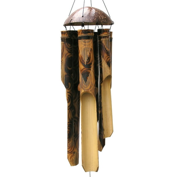 Lg Burnt Simple Bamboo Wind Chime