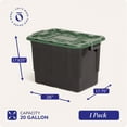 thumbnail image 4 of Homz 2 Pack 20-Gallon Plastic Stackable Home Storage Bins with Lids, Black/Green, 4 of 12