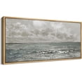 thumbnail image 4 of IDEA4WALL Extra Large Framed Canvas Print Wall Art Stormy Sea with Seagulls Artwork Nature Wilderness Antique Retro Fine Art Decorative Multicolor for Home Decoration - 60"x30", 4 of 5