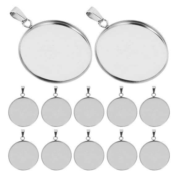 MRLESS 30pcs Pendant Trays Round Pendant Bezels Setting Cabochon Blank Base for DIY Jewelry Making 25mm