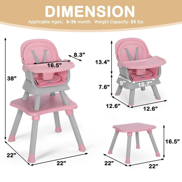 AILEEKISS in Baby High Chair, Pink Feeding Booster