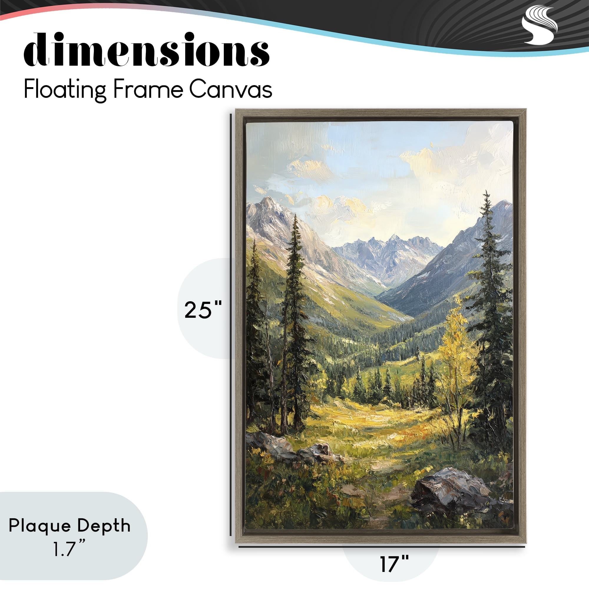 Stupell Industries Mountain Refuge in Golden Valley Brown Framed Floater Canvas Wall Art, design by Petal Prints Design