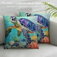 thumbnail image 3 of JEUXUS  Ocean Theme Nautical Decorative Pillow Covers, Sea Turtle Octopus Seahorse Whale Decorative Throw Pillows, Sea Beach Coastal Mediterranean Pillow Cases Home Decor for Sofa, 3 of 5