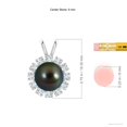 thumbnail image 3 of ANGARA Tahitian Cultured Pearl Halo V-Bale Pendant in 14K White Gold for Women | June Birthstone, Birthday, Anniversary, Jewelry Gift for Women | Pearl Necklace, 3 of 7