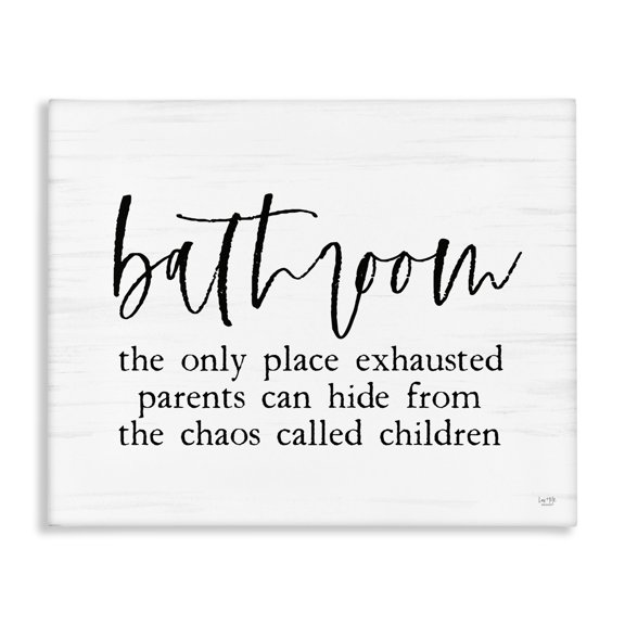 Stupell Industries Cottage Humorous Bathroom Family Quote Parents & Children Canvas Art, 20 x 16, by Lux   Me Designs