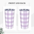 thumbnail image 3 of KLL Purple Checkboard Stainless Steel Vacuum Insulated Coffee Cup 20 oz Lids and Straws,Insulated Travel Mug Water Cup with Leak-Proof Straw Lid & Flip Lid, 3 of 8
