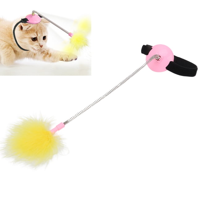Chat Collier Jouet, Plume de Swing Interactif Auto Excité Chat Cou Teaser pour Chat