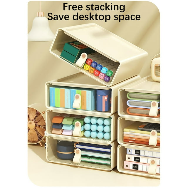 Vaidha Drawer Desktop Storage Box Finishing Box Large Capacity Pen Stationery Drawer Multifunctional Office