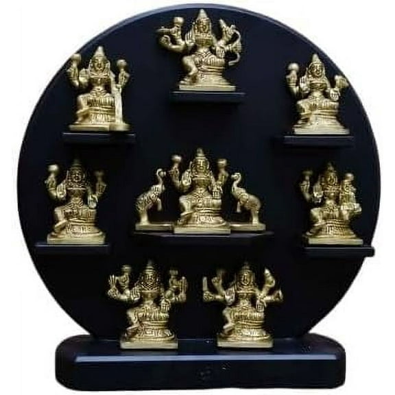 brass wooden frame astha lakshmi statue for home temple/ home décor/ gift item
