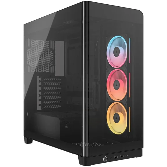 CORSAIR FRAME 4500X LX-R RGB LINK Panoramic Glass Mid-Tower PC Case – Panoramic Glass Exterior – InfiniRail Fan Mounting System – Fits Dual 360mm Radiators – ASUS BTF, MSI Project Zero,