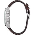 thumbnail image 2 of Citizen Men's Eco-Drive Weekender Brycen Chronograph Watch in Stainless Steel, Brown Preforated Leather Strap, Green Bezel, Time/Date, 3 Hand, Green Dial (Model:CA0851-05X), 2 of 3