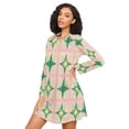 thumbnail image 3 of FORMRS Womens Long Sleeve Nightgowns Crew Neck Sleep Shirt Soft Pajamas Sizes S-3XL, Green Symmetrical Stars, 3 of 8