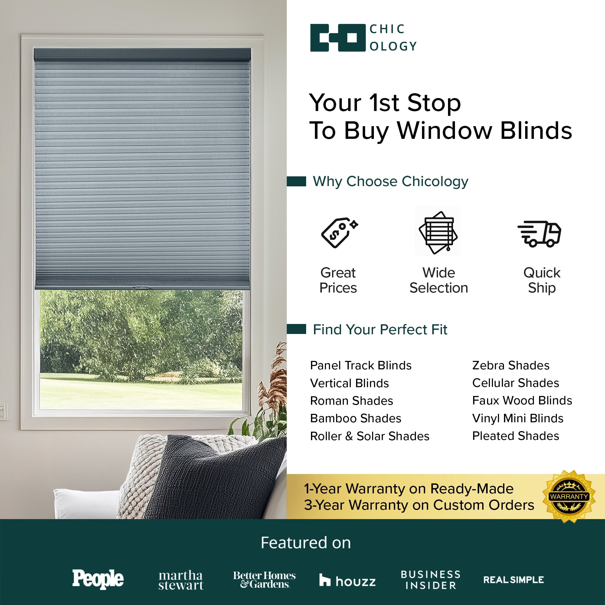 Chicology Light Filtering Cellular Shade, Morning Pebble, 35"W X 84"H