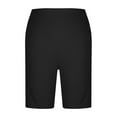 thumbnail image 5 of Plus Size Shorts Stretch Waist Comfortable Wear Elastic Waistband With Pockets Basic Solid Color Shorts Women Black L, 5 of 7