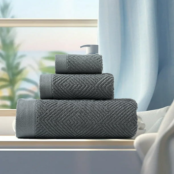 Juego de 3 Toallas de Baño Gruesas, Suaves y Absorbentes, Ideal para El Hogar, Ideal Como Regalo.