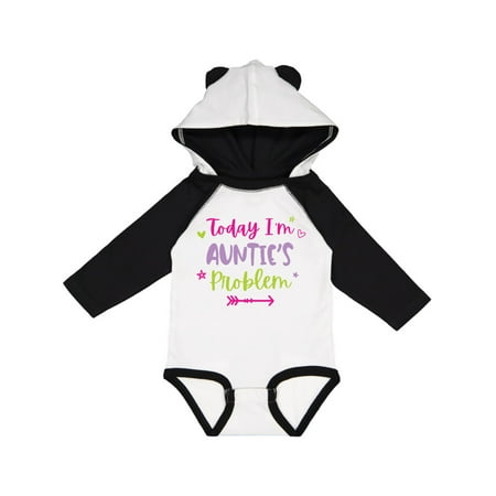

Inktastic Child Funny Today Im Aunties Problem Gift Baby Girl Long Sleeve Bodysuit