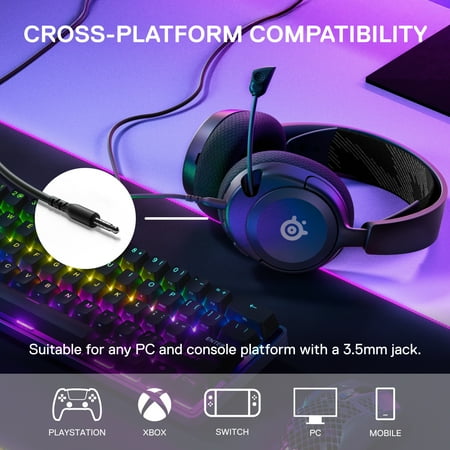 SteelSeries Arctis Nova 1 Wired Gaming Headset for PC with 3.5mm Jack — Black