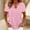 #0384-Pink, variant on Casual Blouse for Women Plain Eyelet Neck Short Sleeve Shirt Tunic Blouse Loose Fit Summer Tops