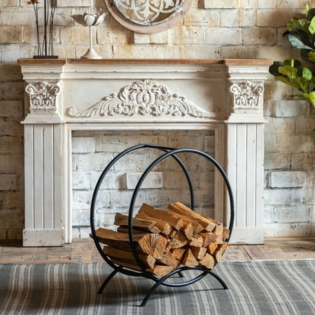

HollyHOME 26 Inches Solid Steel Log Hoop Heavy Duty Firewood Racks Round
