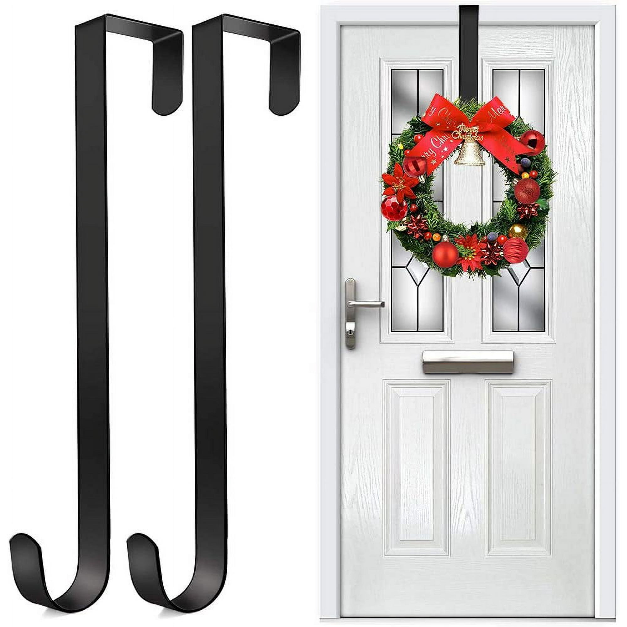 Wreath Hanger Door Hook For Christmas Door 2pcs Metal Wreath Holder Wreath Hook For Front Door Christmas Wreath Hook Above The Door Hook Holder Walmart