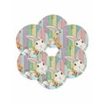 thumbnail image 7 of 15 Inch Round Placemats Set of 6, Easter Bunny Non Slip Heat Insulation PP Table Mats, Farmhouse Colorful Eggs Tulip Wooden Grain Washable Place Mats for Kitchen Dining Party Table Decor, 7 of 7