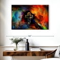 thumbnail image 3 of Elephant Stock Colorful Cross Wall Art - Horizontal Canvas Wall Art - Living Room Wall Decor - Religion And Spirituality Canvas - Black And Orange Decor - 39" x 26", 3 of 8