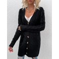 thumbnail image 3 of LAICAIW Womens Cardigan Long Sleeve Cable Knit Sweater Open Front Loose Outwear with Pocket, 3 of 5