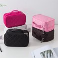thumbnail image 2 of Makeup Organizer High Capacity Waterproof Double-Layers Travel Toiletry Pouch Mesh Classification Beauty Case Bathroom Home Pink, 2 of 9