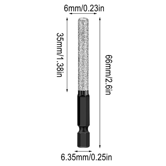 Granite Drilling Bit Hex Shank – Hard Alloy Abrasive for Dry Drilling & Edge Grinding | Vitrified Tile Glass Ceramic Microcrystalline Surfaces | 6mm/8mm/10mm/12mm | Single Piece