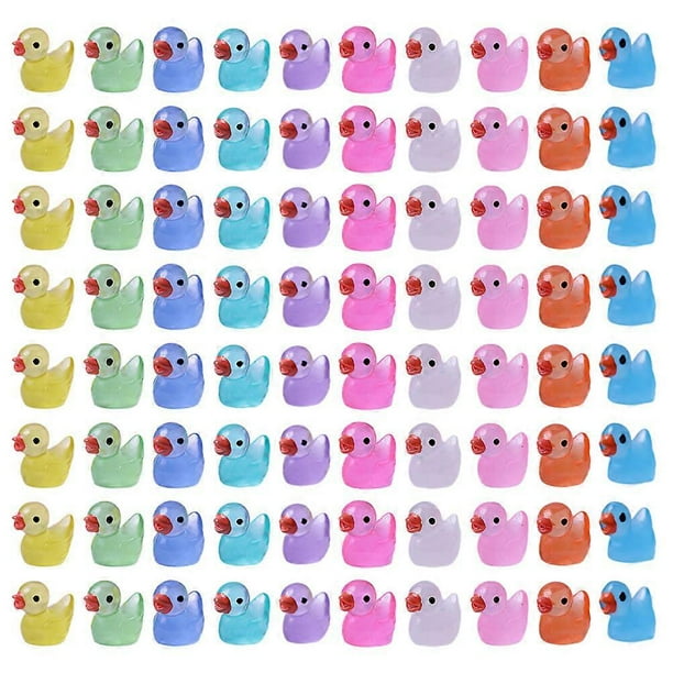 100pcs Miniature Ducks for Garden Decoration, Glowing Landscape Ornaments, Durable Realistic Design for Dollhouse & Micro Landscaping