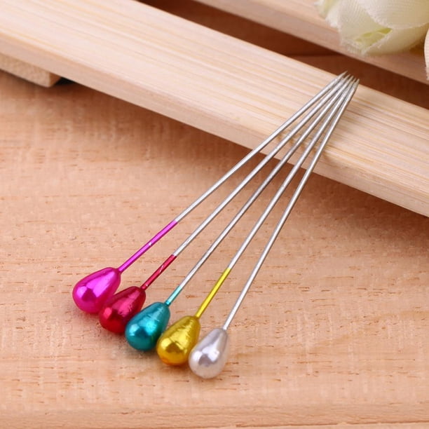 50 alfileres de cabeza recta de perlas redondas coloridas de 2,17 "alfileres de costura bordados Ndcxsfigh Nuevos Originales