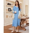 thumbnail image 3 of Ekouaer Nightgowns for Women with Pockets Long Sleeves Nightshirts Ladies Nightdress Plus Size Pajama Dress, 3 of 6