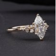 thumbnail image 2 of Cora Jewellery 1.5CT Snow Drift Style Marquise Moissanite Engagement Ring For Women, 14K Yellow Gold, 2 of 6