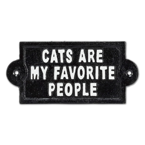 Abbott Collection 27-IRONAGE-477 Cats are My Favorite Sign-Blk-6" L, 6 inches L, Black