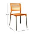 thumbnail image 2 of Ilios Innova | Set de 4 Sillas Galeri Modernas de Polipropileno Naranja con Patas de Aluminio, Sillas Minimalistas Apilables para Comedor, Restaurante, Jardín o Exterior, Resistentes y Ergonómicas, 2 of 9
