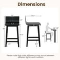 thumbnail image 3 of Costway 24.5" Wood Bar Stools Set of 2 with Solid Back & Seat Mid Century Bar Chairs Black, 3 of 8