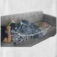 thumbnail image 6 of Christmas Soft Flannel Fleece Throw Blanket, Dreamy Display Deer Animal Poinsettia International Holiday Graphic, Cozy Plush for Indoor and Outdoor Use, 70" x 90", Blue and White, by Ambesonne, 6 of 6