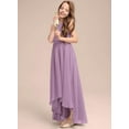 thumbnail image 4 of Drtj 2-14T A-Line Halter Asymmetrical Chiffon Junior Bridesmaid Dress Flower Girl Wedding Party Dress, 4 of 6