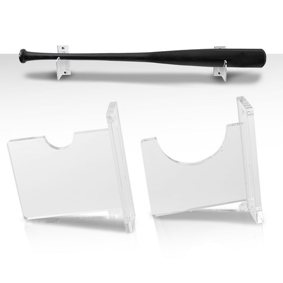 PIT66 Clear Baseball Bat Wall Mount Hanger Rack Alternative To Display Case Acrylic