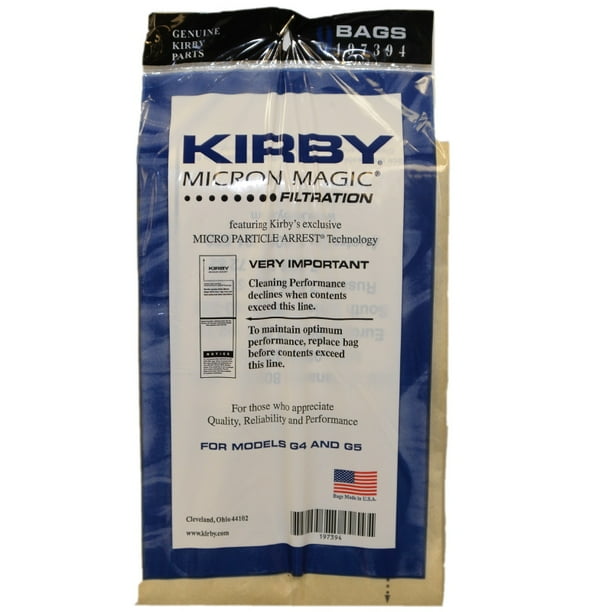 Kirby Vac Bags For Models G4, G5 and Gsix, Generation 4, 5, 6 Upright