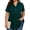 Dark Green, variant on Plus Size Blouses for Women Button Short Sleeve Shirts Casual V Neck Tunic Tops