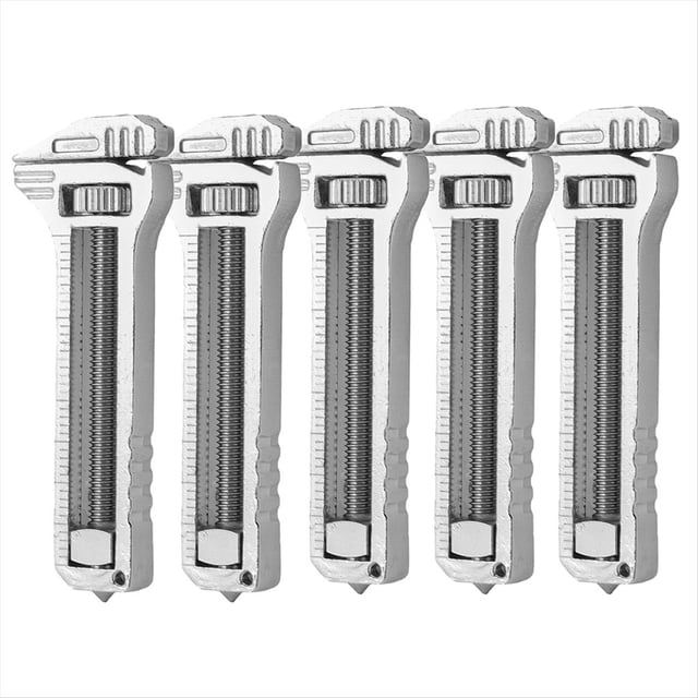 5 Herramientas Multiusos Compactas de Titanio, Llave Ajustable Multifuncional, Miniabridor de Portátil, para Acampar Al Aire Libre