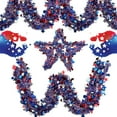 thumbnail image 6 of Fuebueo 4th of July Patriotic Tinsel Garland Decoration Red White Blue Metallic Chunky Glitter Tinsel for Independence Day Memorial Day Celebration Holiday Decorations, 6 of 8
