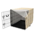thumbnail image 3 of Abstract Dog Crate Cover, Monochrome Design Art of Thunder Like Motifs in Continuous Pattern, Easy to Use Pet Kennel Cover for Medium Large Dogs, 35" x 23" x 27", White and Pale Orange, by Ambesonne, 3 of 6
