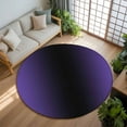 thumbnail image 3 of 8ft Round Rug, Purple Black Ombre Non-Skid Rubber Backing Large Area Rugs - Living Room Bedroom Home Office, Gradient Contemporary Abstract Art Indoor Floor Mat Carpets Washable Rug, 3 of 9